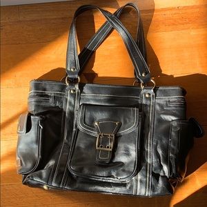 Black Leather Shoulder Bag